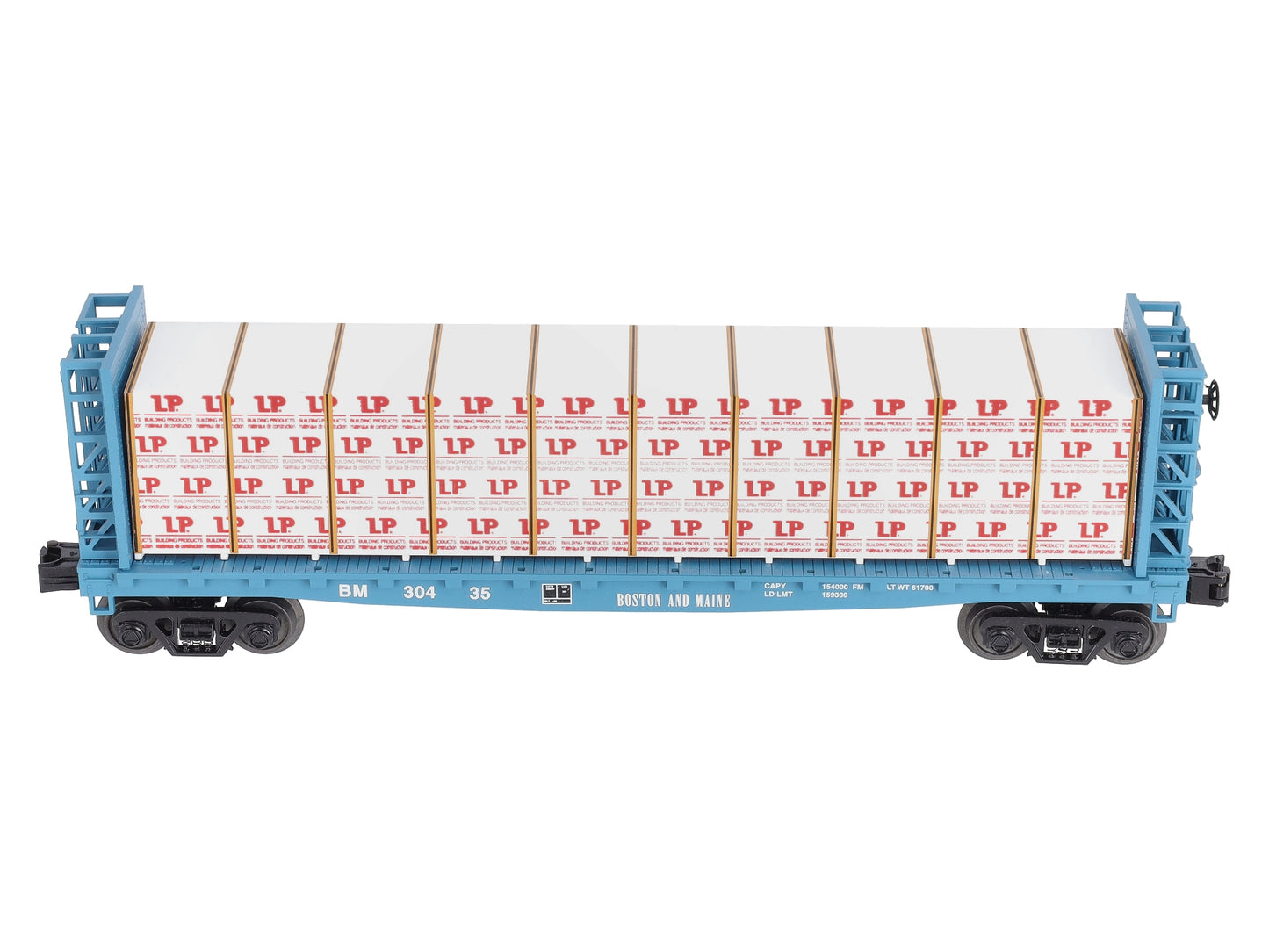 MTH 30-76489 O B&M Bulkhead Flat w/Lumber Load