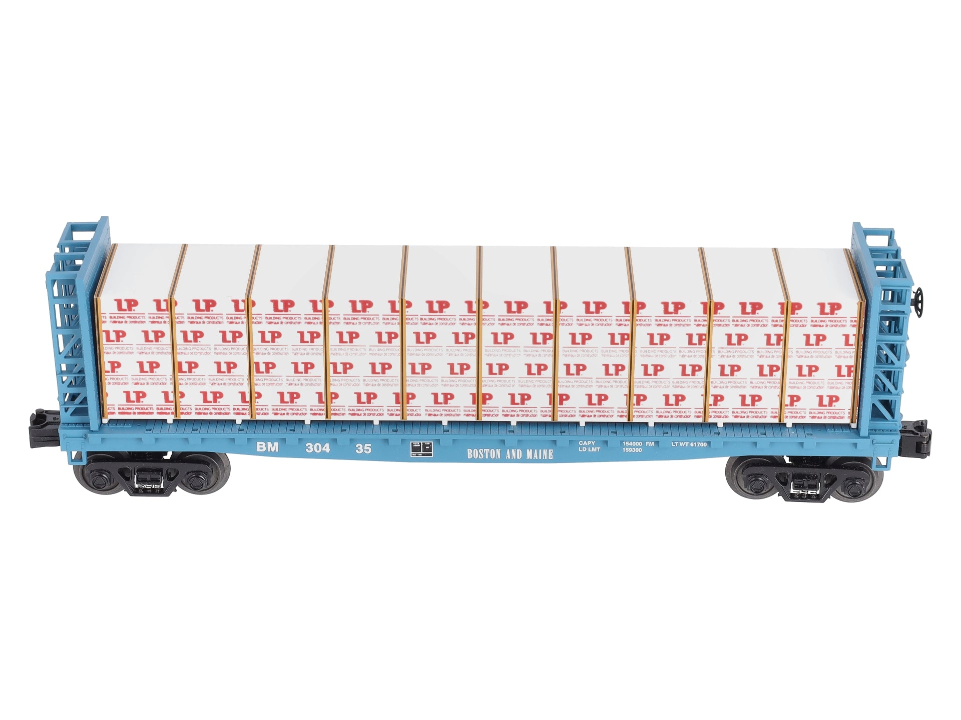 MTH 30-76489 O B&M Bulkhead Flat w/Lumber Load