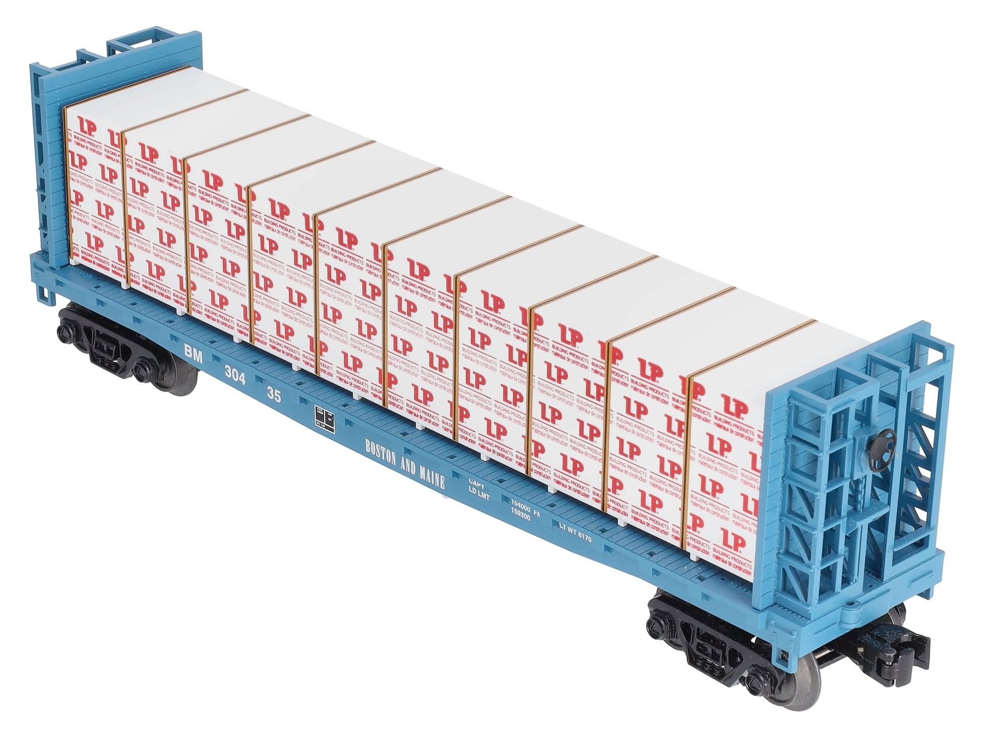 MTH 30-76489 O B&M Bulkhead Flat w/Lumber Load