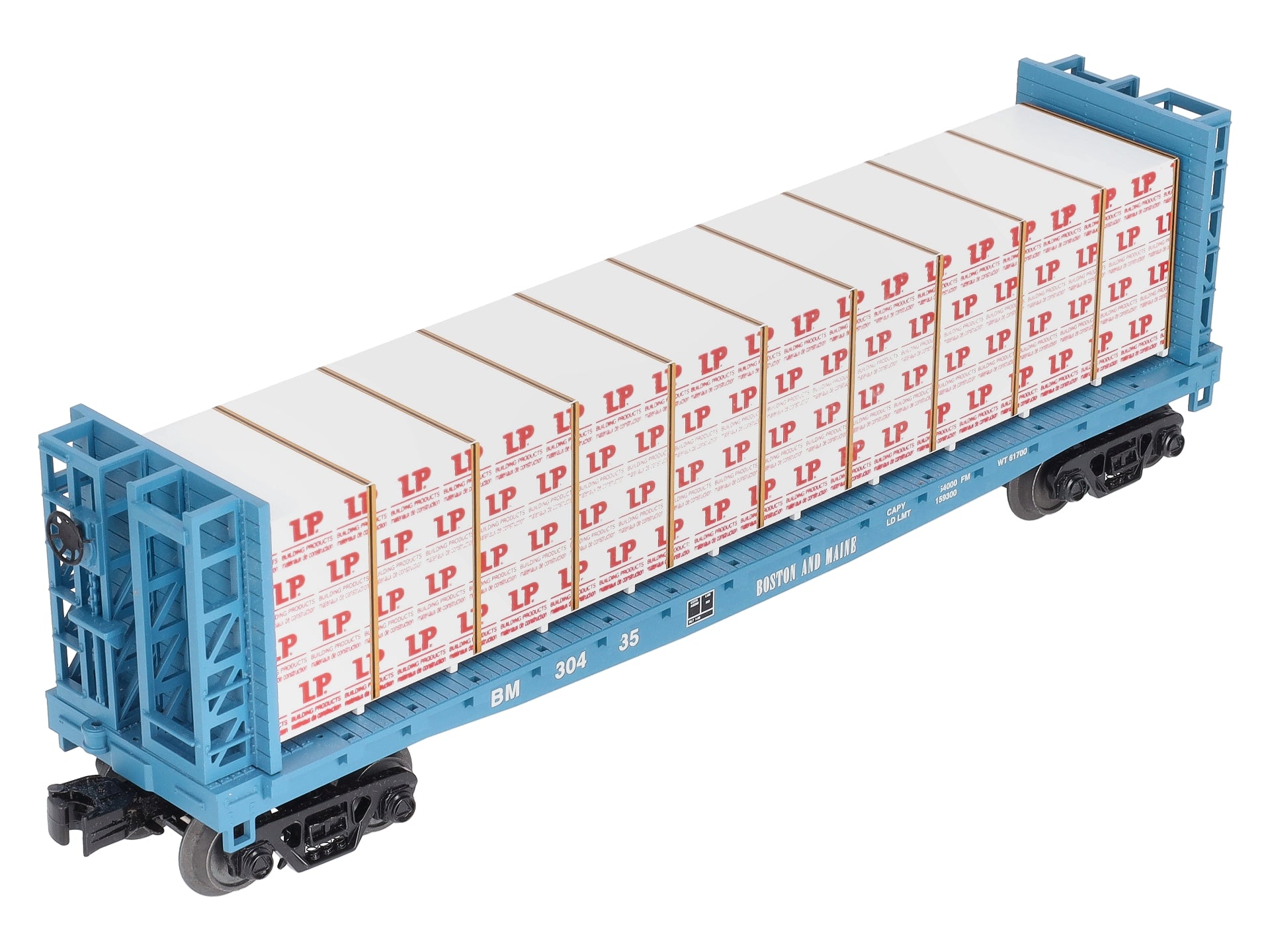 MTH 30-76489 O B&M Bulkhead Flat w/Lumber Load