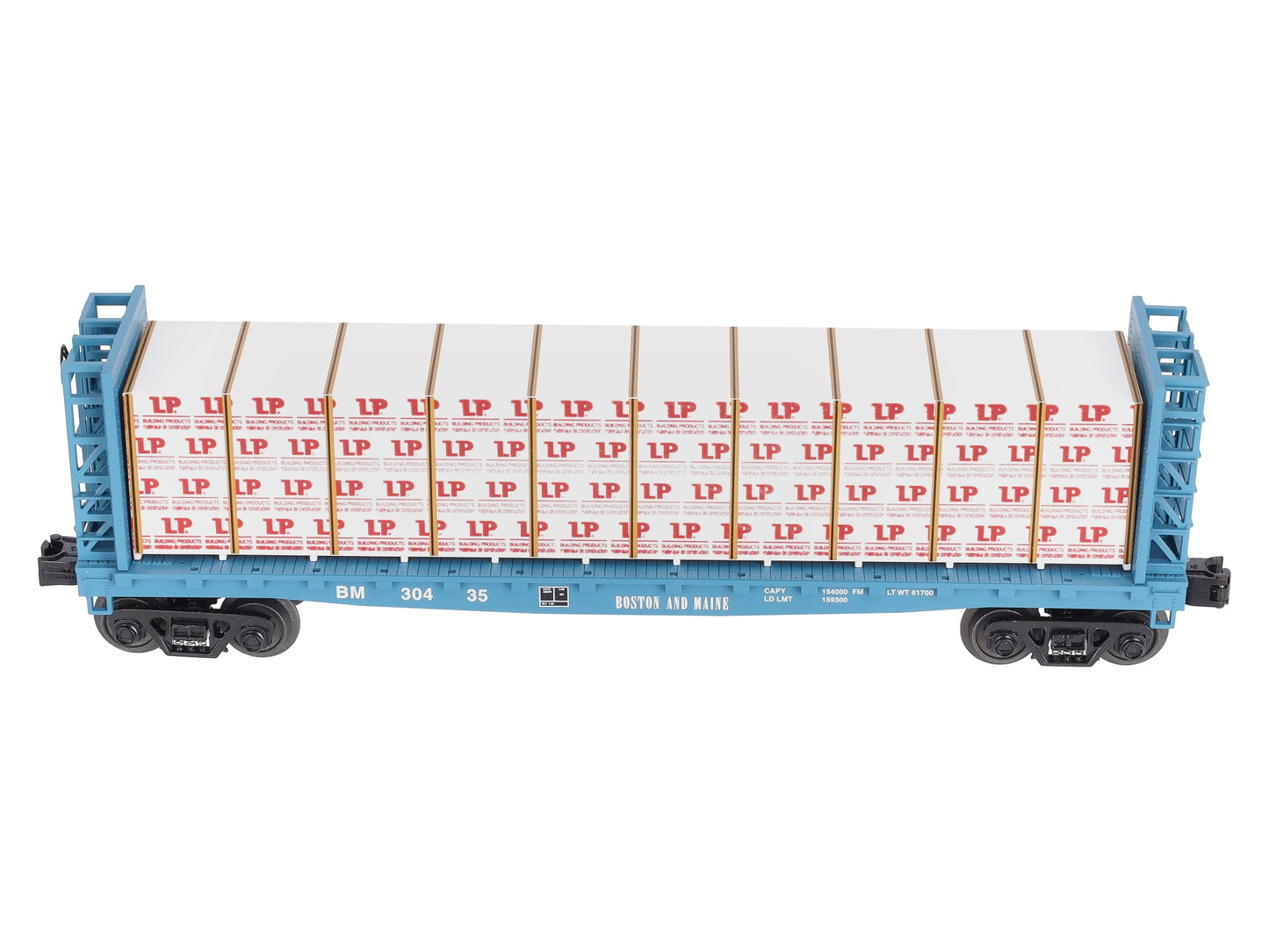MTH 30-76489 O B&M Bulkhead Flat w/Lumber Load