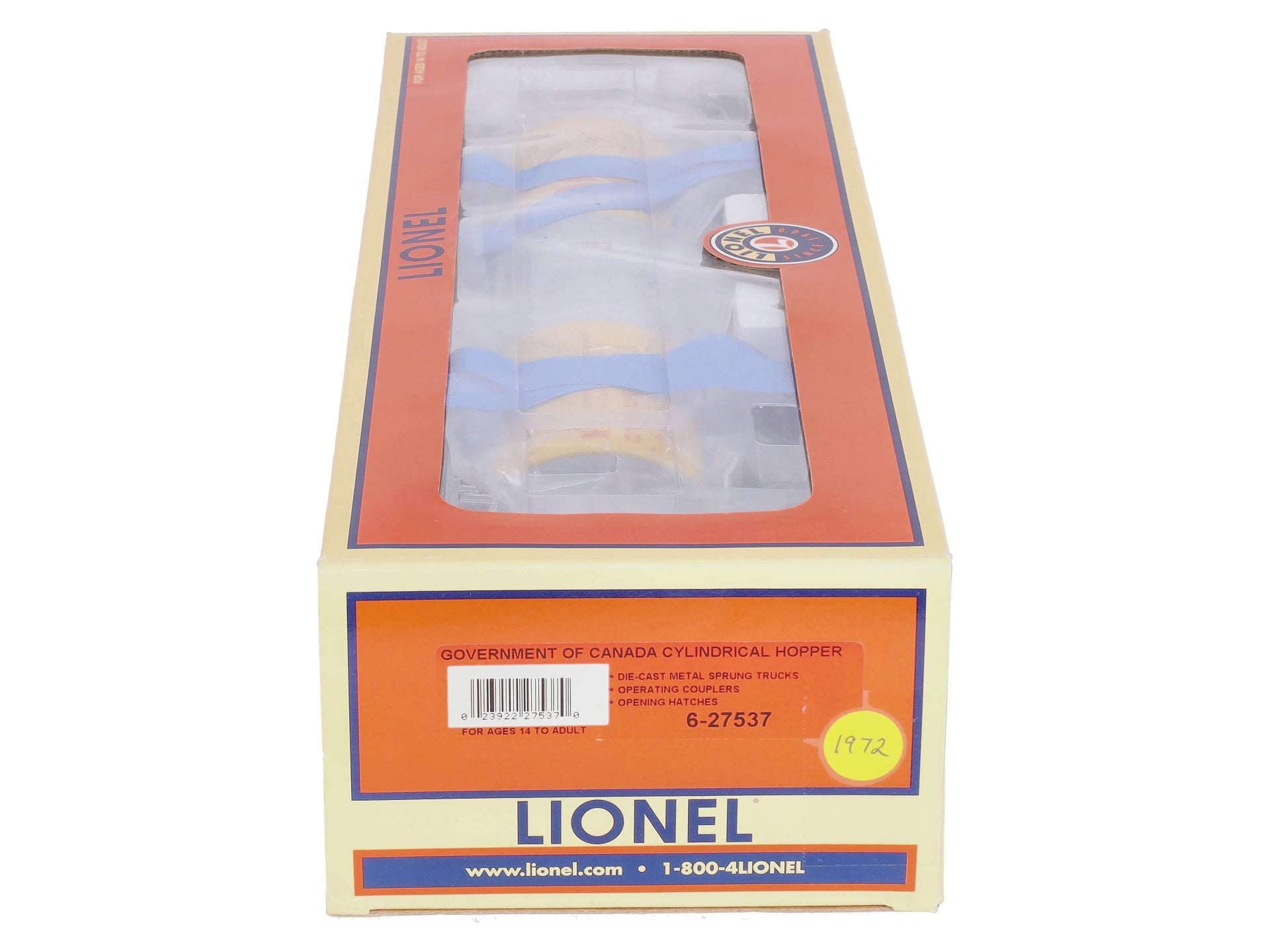 Lionel 6-27537 O Government Of Canada Cylindrical Hopper LN/Box