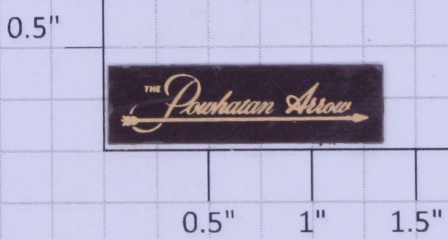 Lionel 9562-10 Powhatan Arrow Nameplate