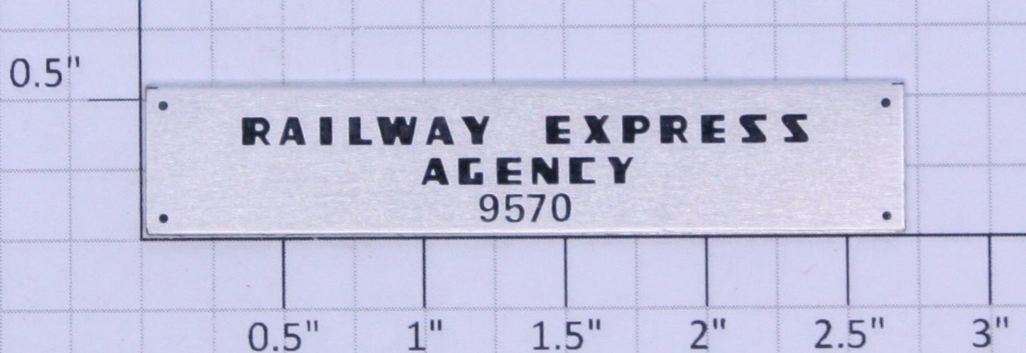 Lionel 9570-10 "Railway Express Agency 9570" Nameplate with Adhesive