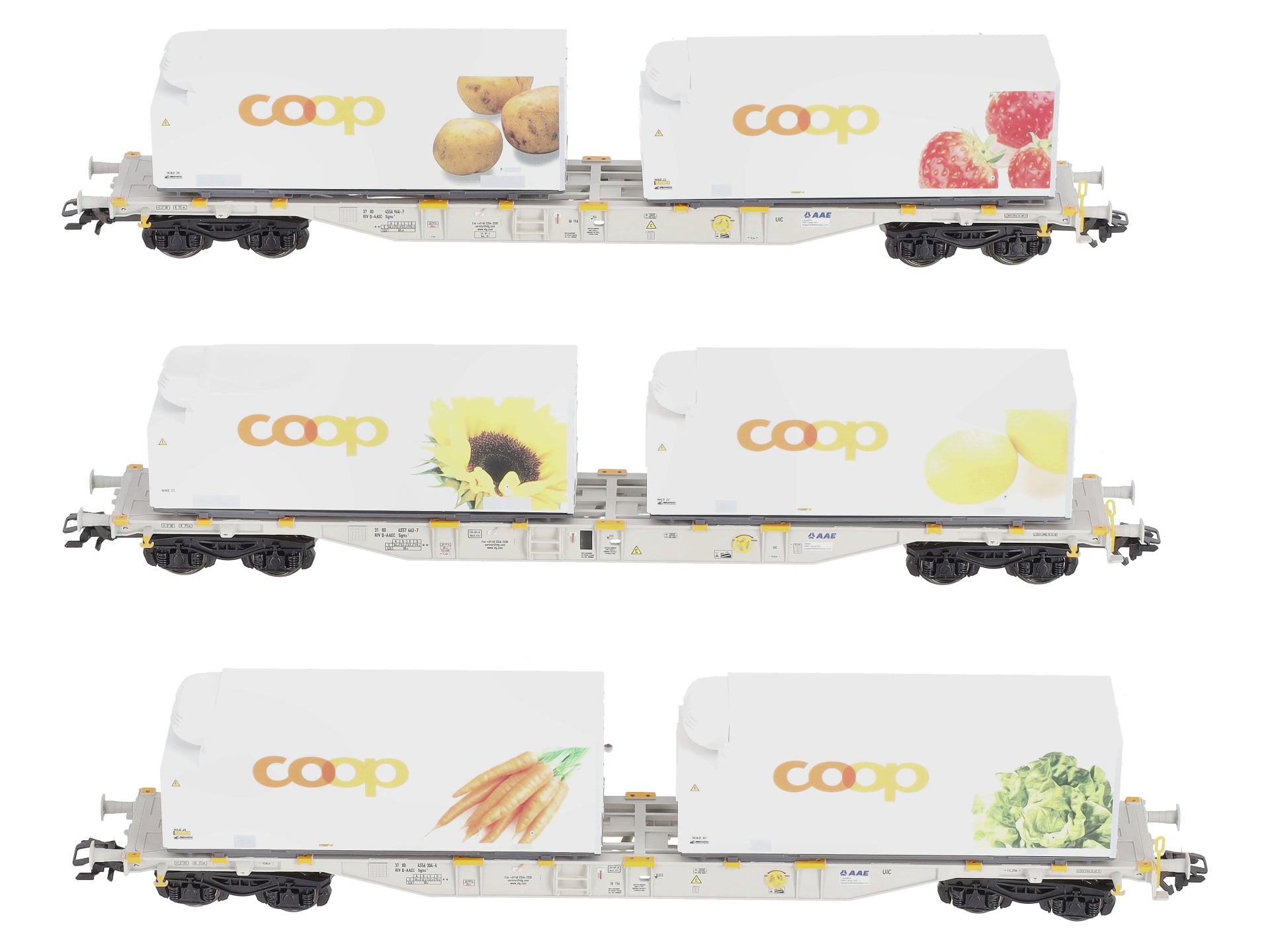 Marklin 47461 HO AAE Cargo Coop Container Flat Car (Set of 3)
