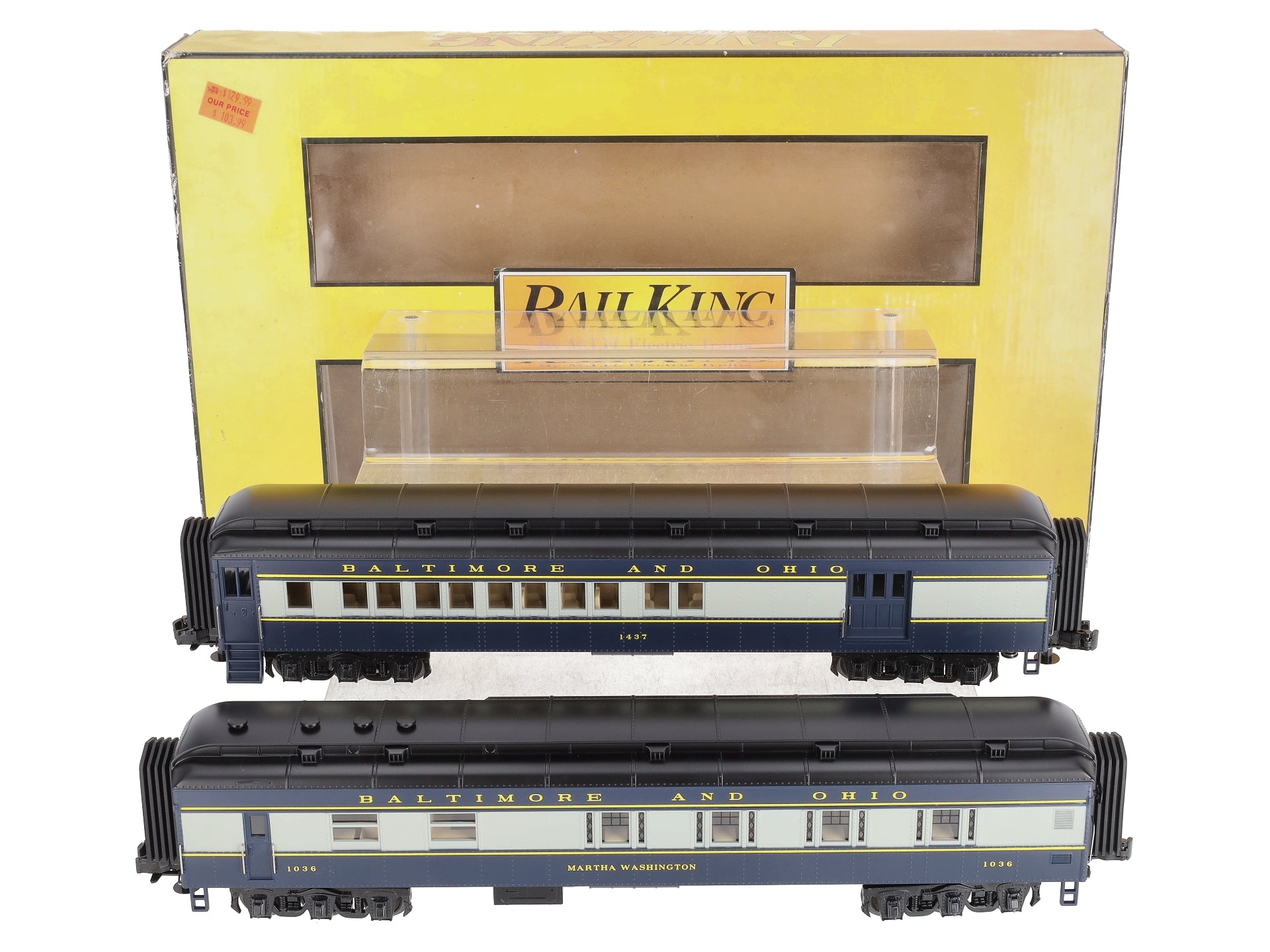 MTH 30-69171 O Gauge B&O 2-Car Madison Combo