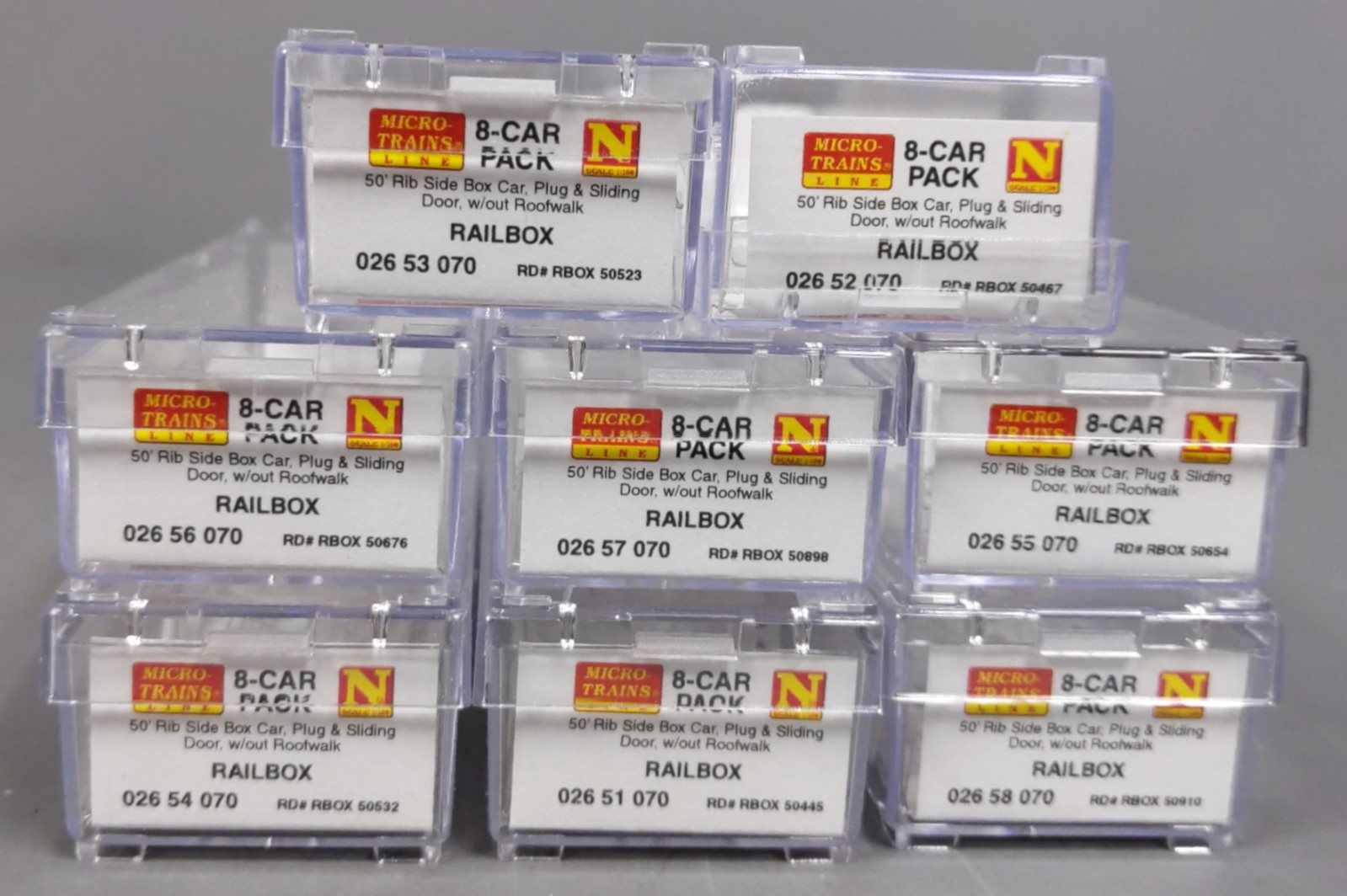 Micro-Trains 99300816 N Railbox 50' RS Box Car Runner Pack (Pack of 8) LN/Box