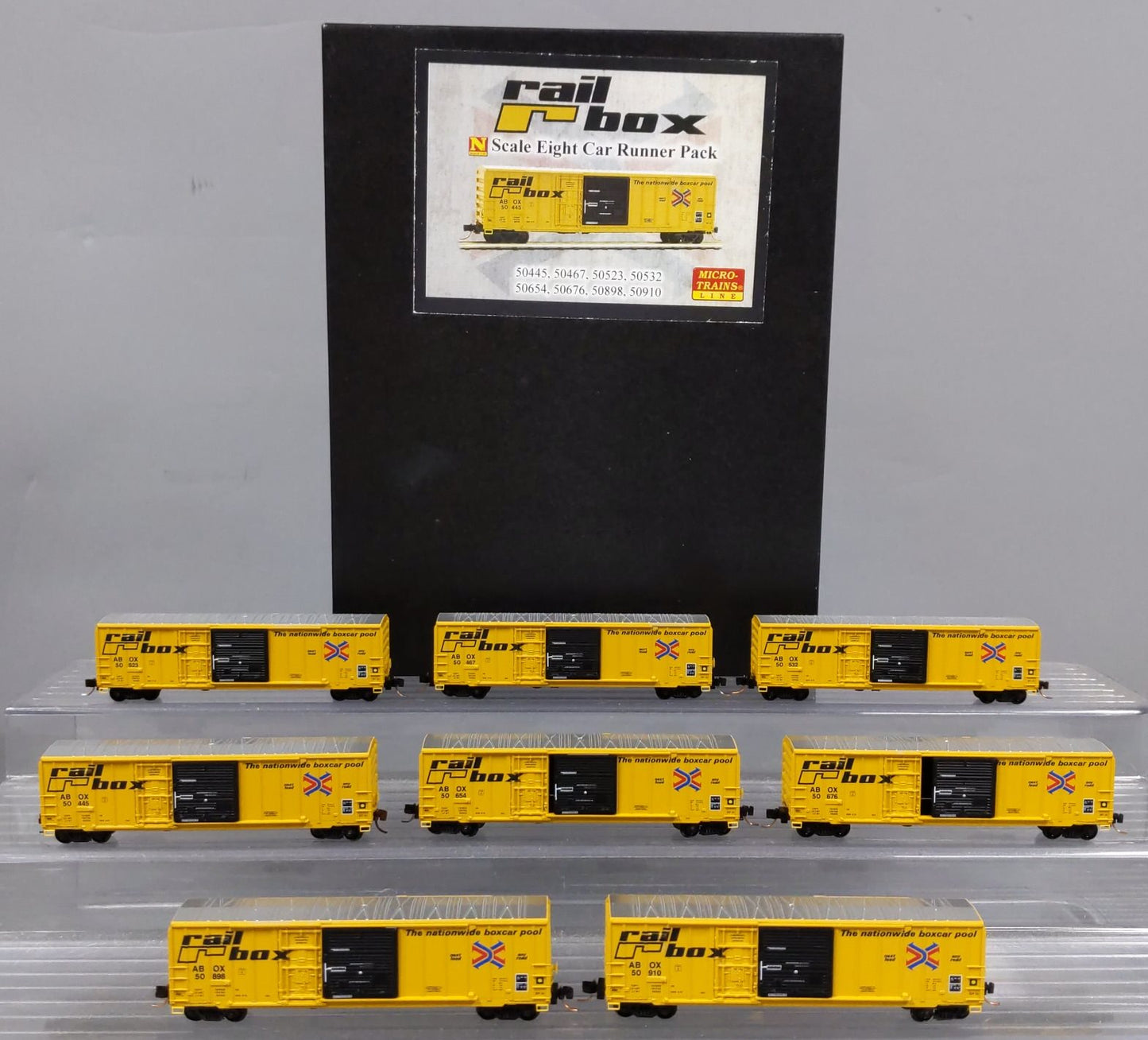 Micro-Trains 99300816 N Railbox 50' RS Box Car Runner Pack (Pack of 8) LN/Box