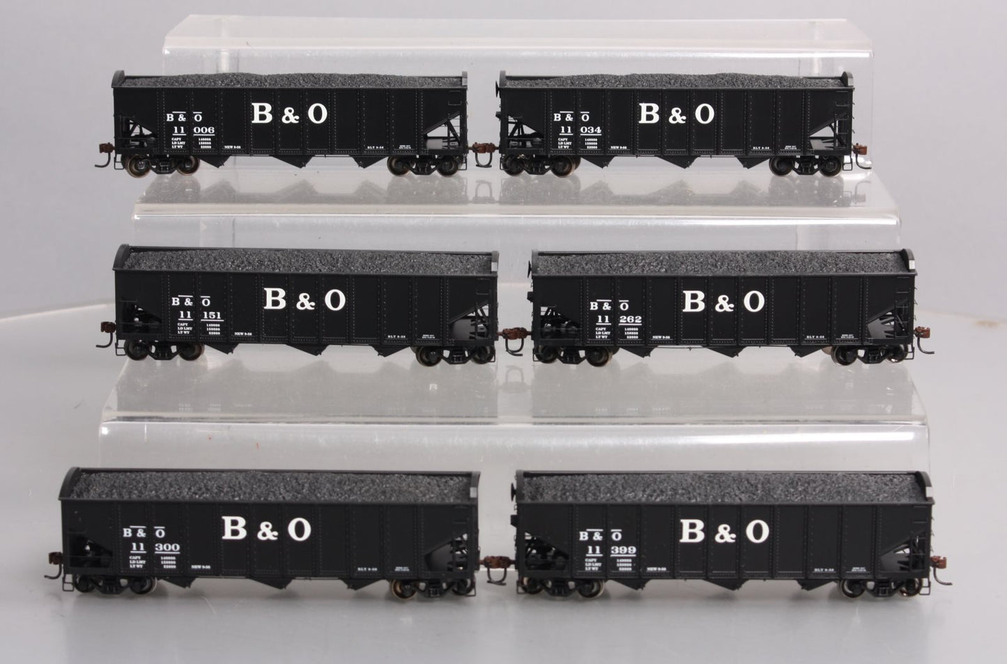 Athearn 76378 B&O 40' 3-Bay Ribbed Hopper w/Load 6-Car Set