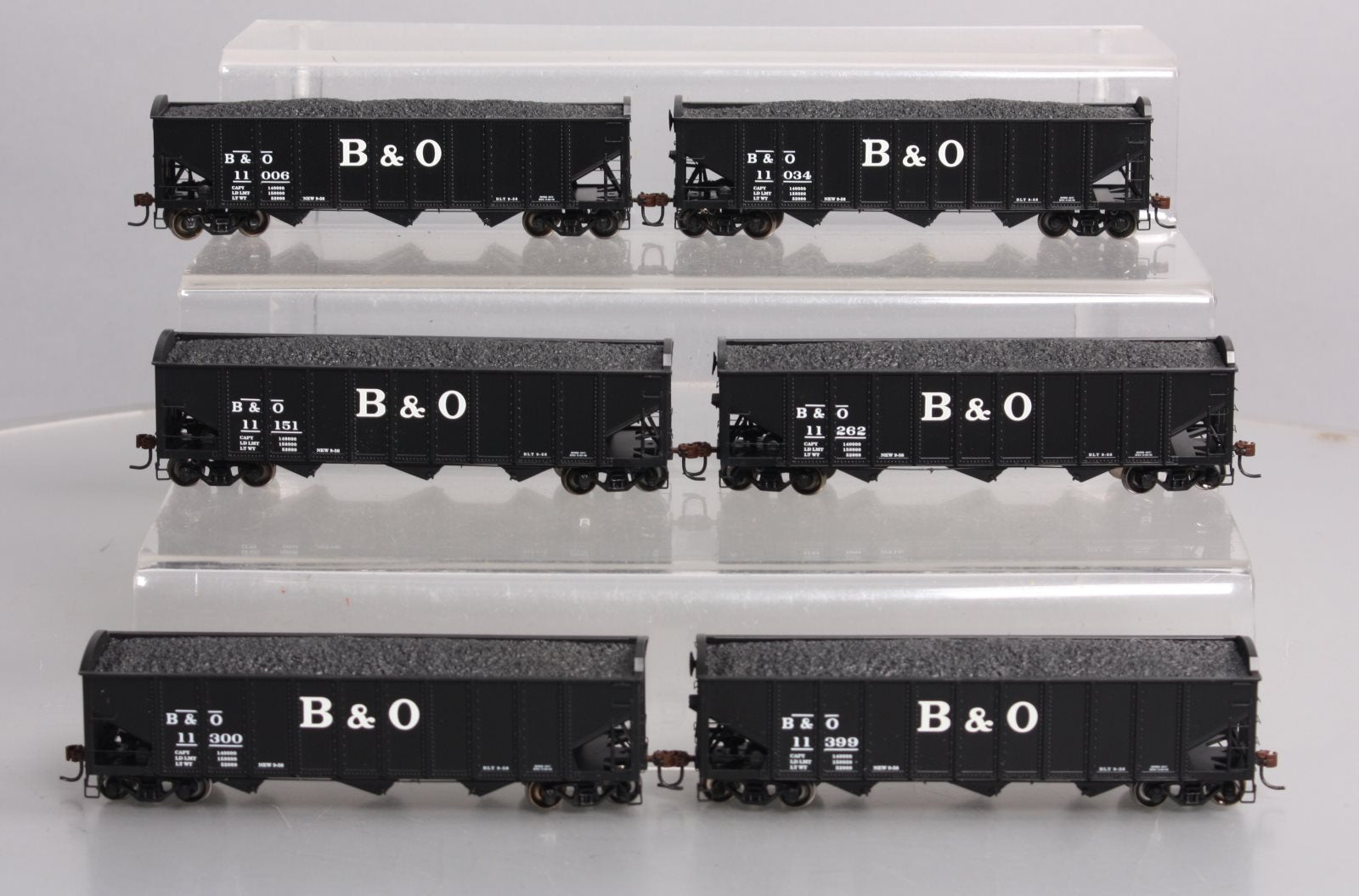 Athearn 76378 B&O 40' 3-Bay Ribbed Hopper w/Load 6-Car Set