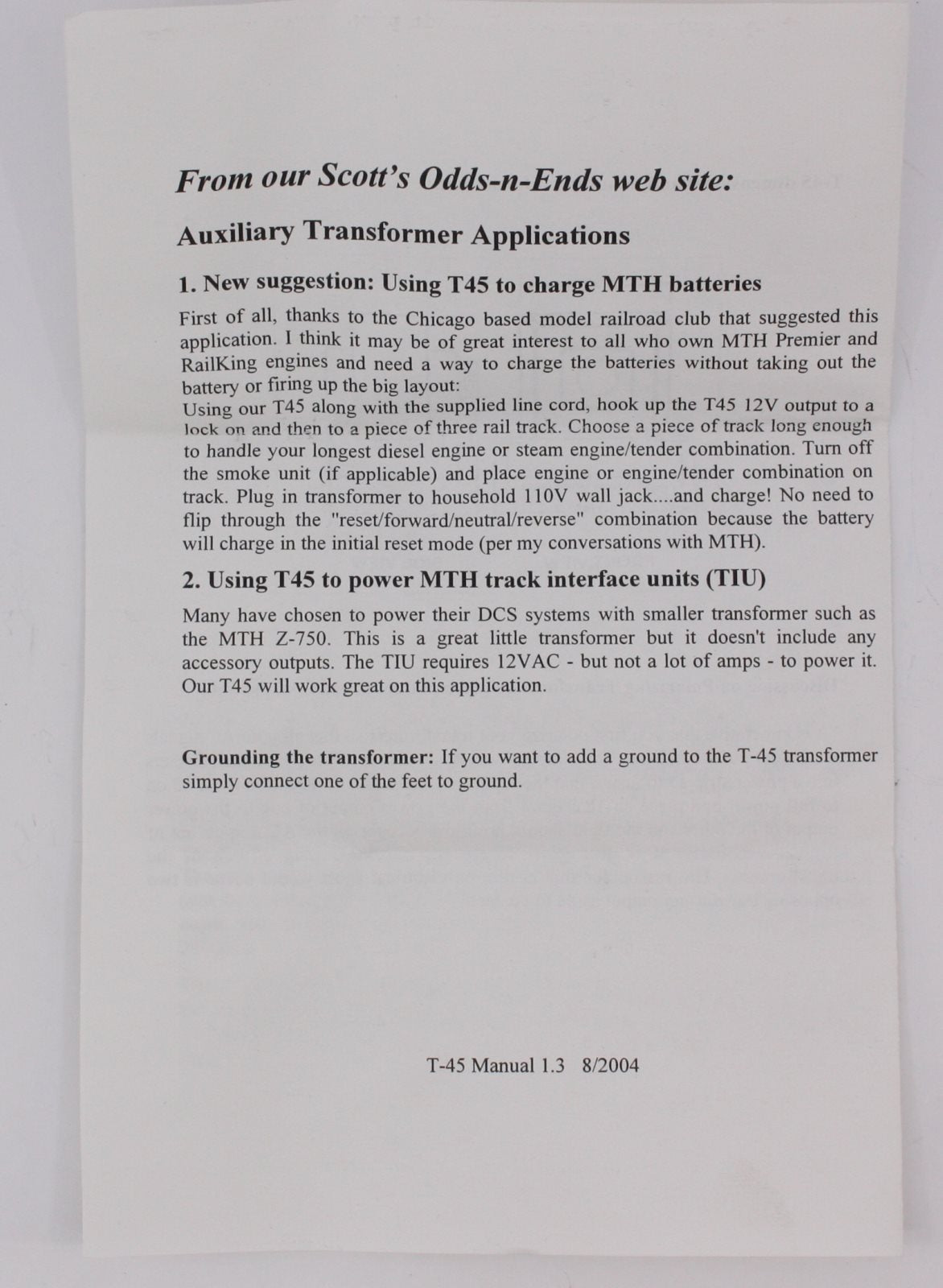 Acme T45 Scott's 2.5-24 Multi-Volt AC Power Supply Transformer