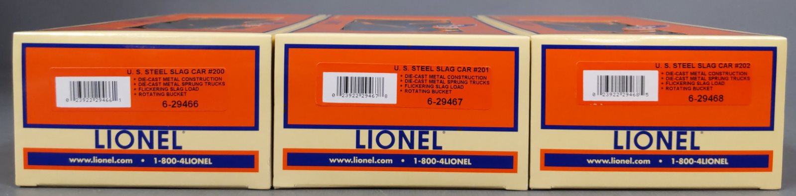 Lionel 6-29465 O Gauge U.S. Steel Slag Cars (Set of 3) NIB