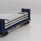 MTH 30-76363 O Chessie Flat Car w/Bulkheads & Pipe Load #9192 LN/Box