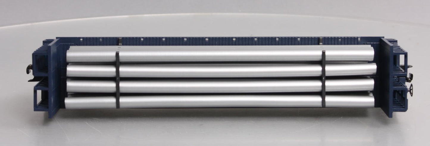 MTH 30-76363 O Gauge Chessie Flat Car w/Bulkheads & Pipe Load #9192