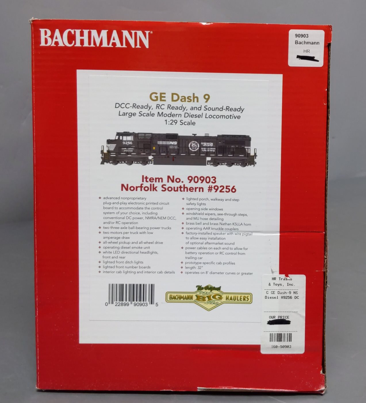 Bachmann 90903 G Norfolk Southern GE Dash 9 Diesel Locomotive #9256