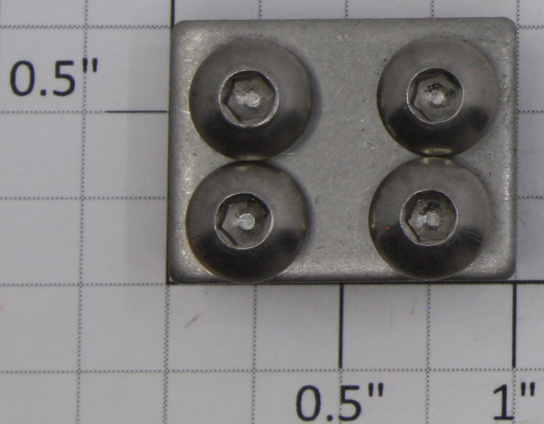 Roll-EZ Wheels Conductor-SS 4-Screw Stainless Steel Rail Clamp