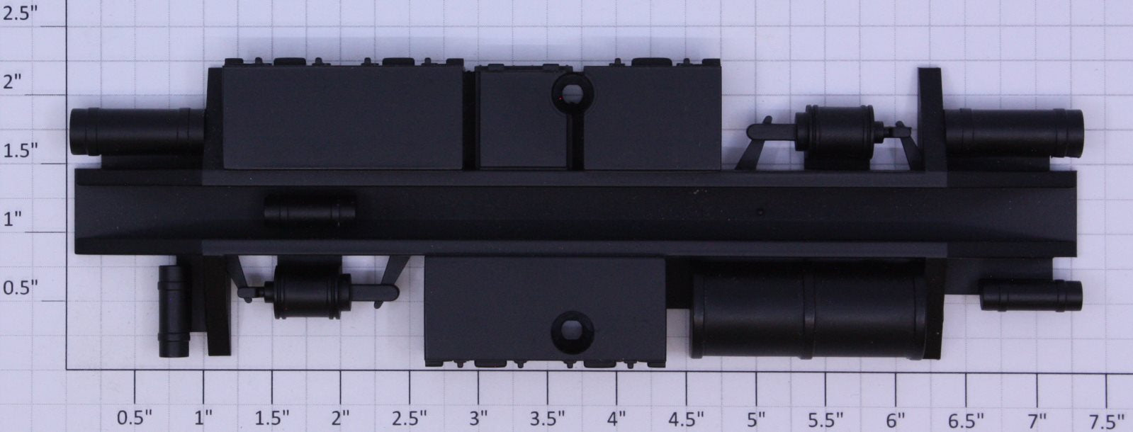 MTH GC-0100020 O Gauge Premier 70' Black Heavyweight Car Undercarriage Detail