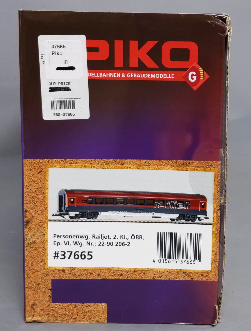 Piko 37665 G OBB Railjet VI Second Class Coach