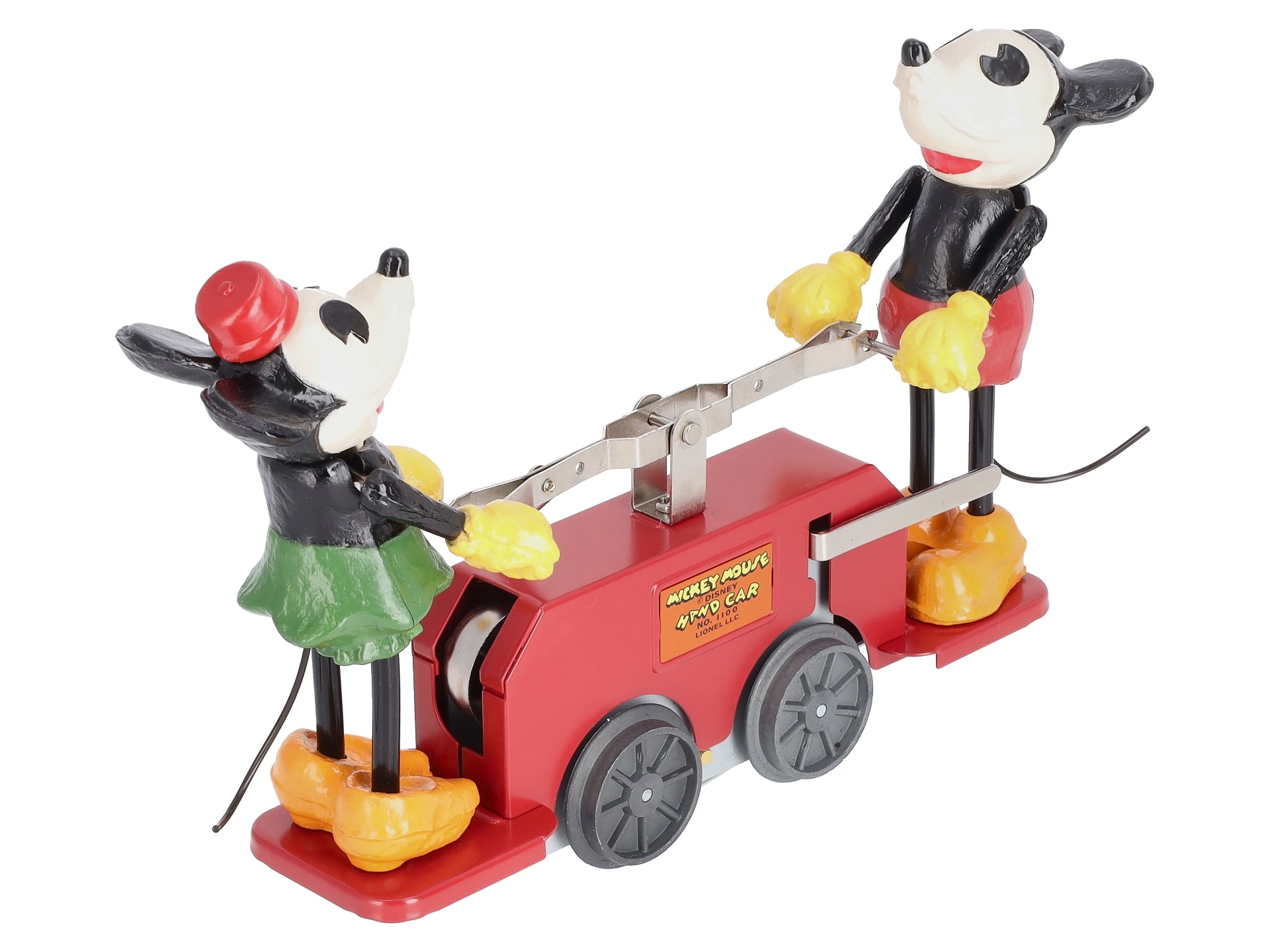 Lionel 2335190 O Gauge Disney's Mickey Mouse and Minnie Mouse Red Handcar NIB