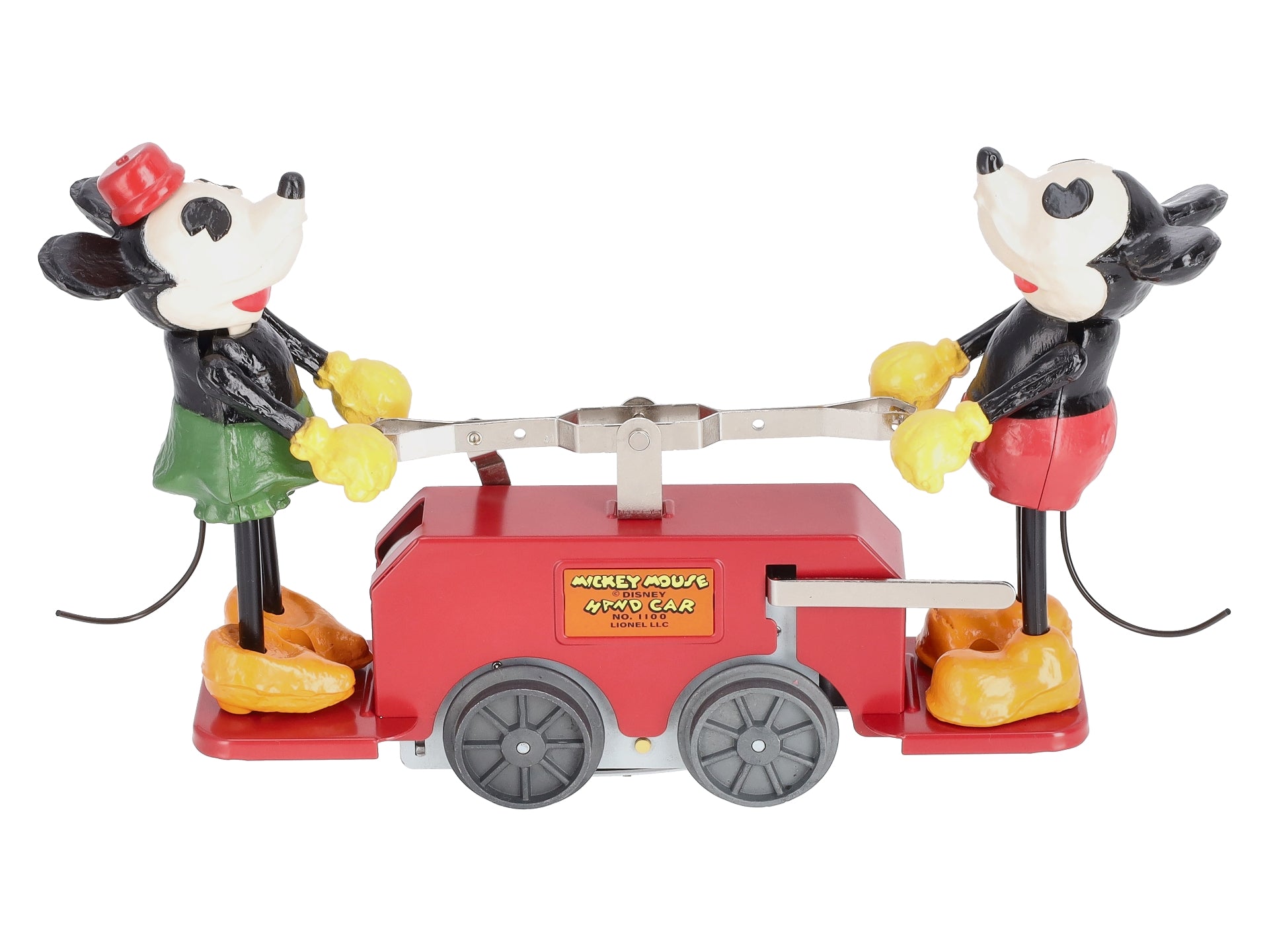 Lionel 2335190 O Gauge Disney's Mickey Mouse and Minnie Mouse Red Handcar NIB