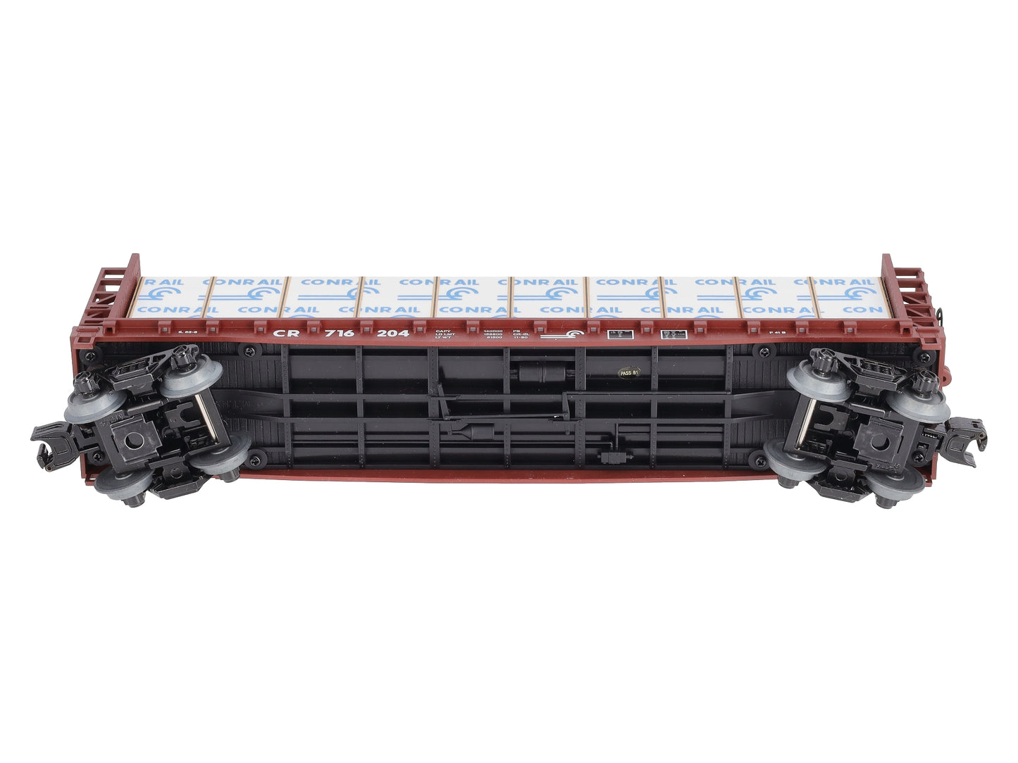 MTH 30-76613 O Conrail Bulkhead Flatcar w/ Lumber Load 3-Rail  #716204