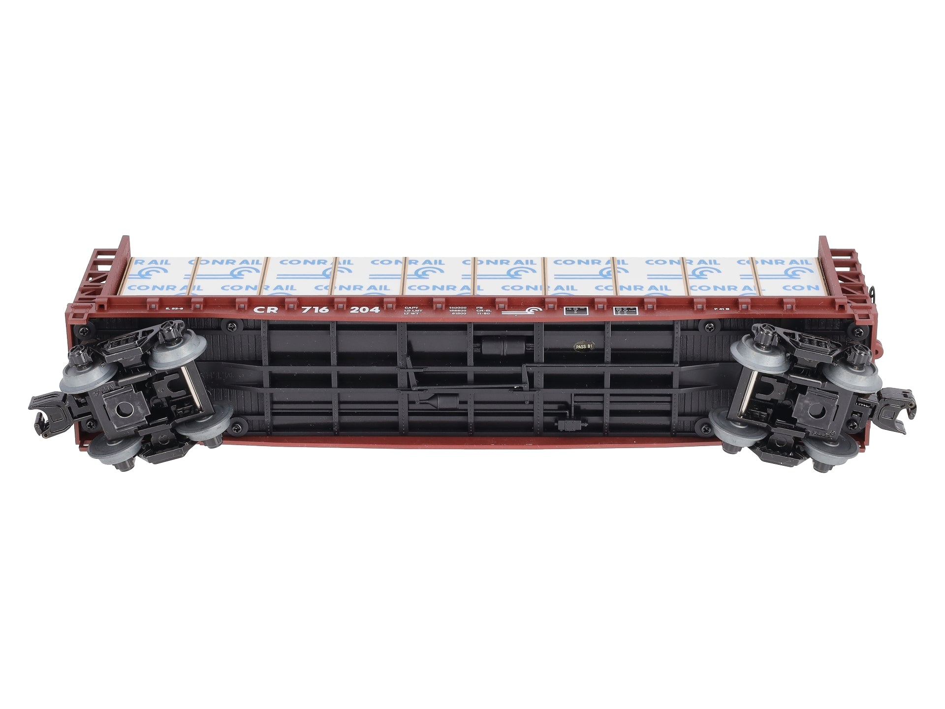 MTH 30-76613 O Conrail Bulkhead Flatcar w/ Lumber Load 3-Rail  #716204