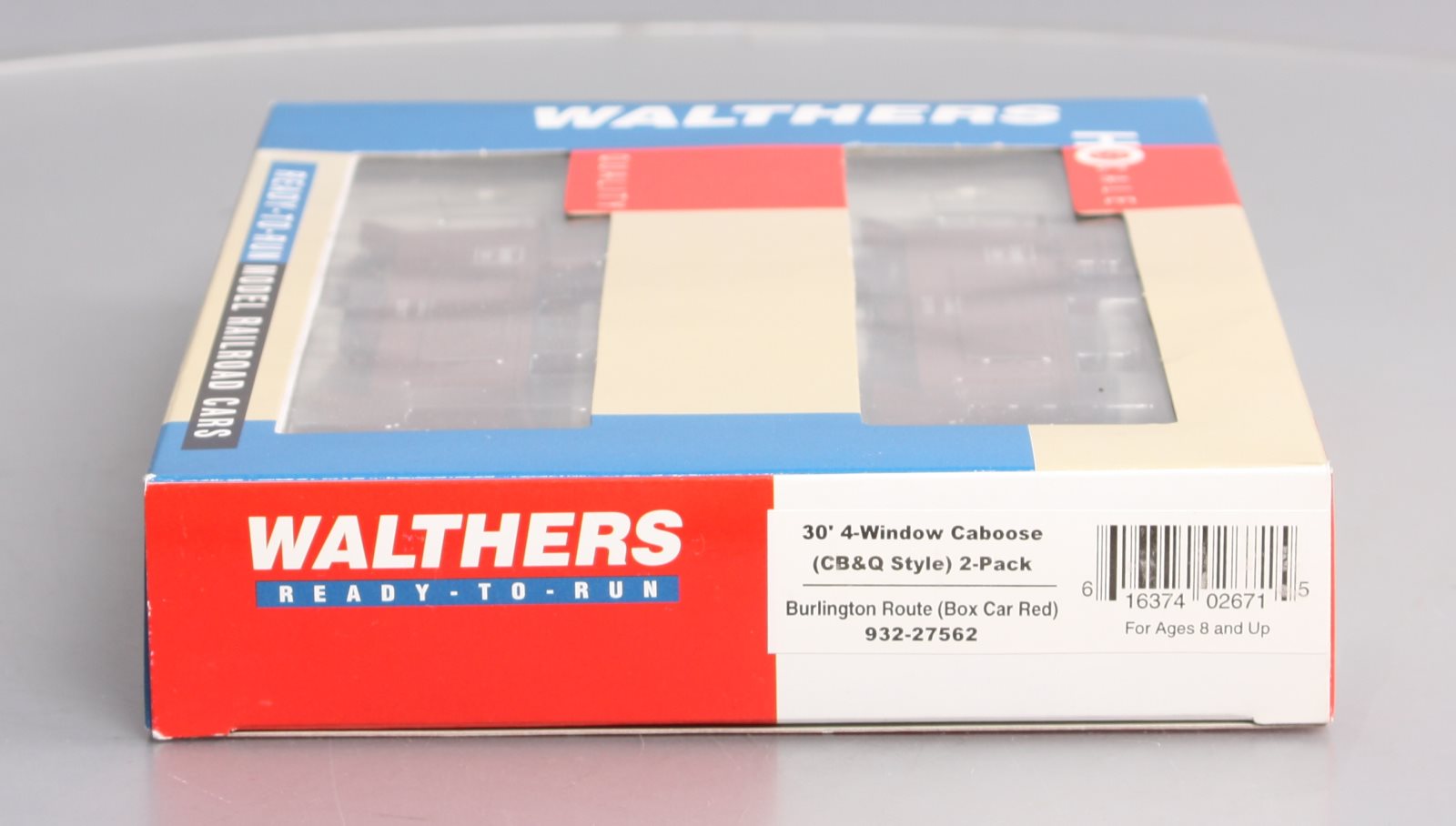 Walthers 932-27562 HO CB&Q 4-Window Wood Caboose (Set of 2) #13818/13967