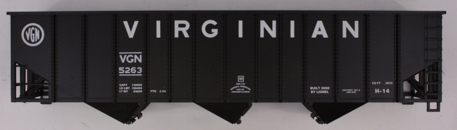 Lionel 17144-7 #5263 Virginian 3-Bay Hopper Shell