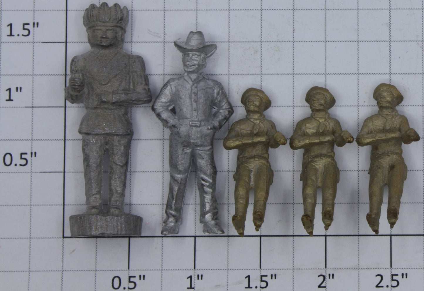 Acme 0909-10 O Gauge Cast Unpainted Western Figure Assortment (Bag of 5)