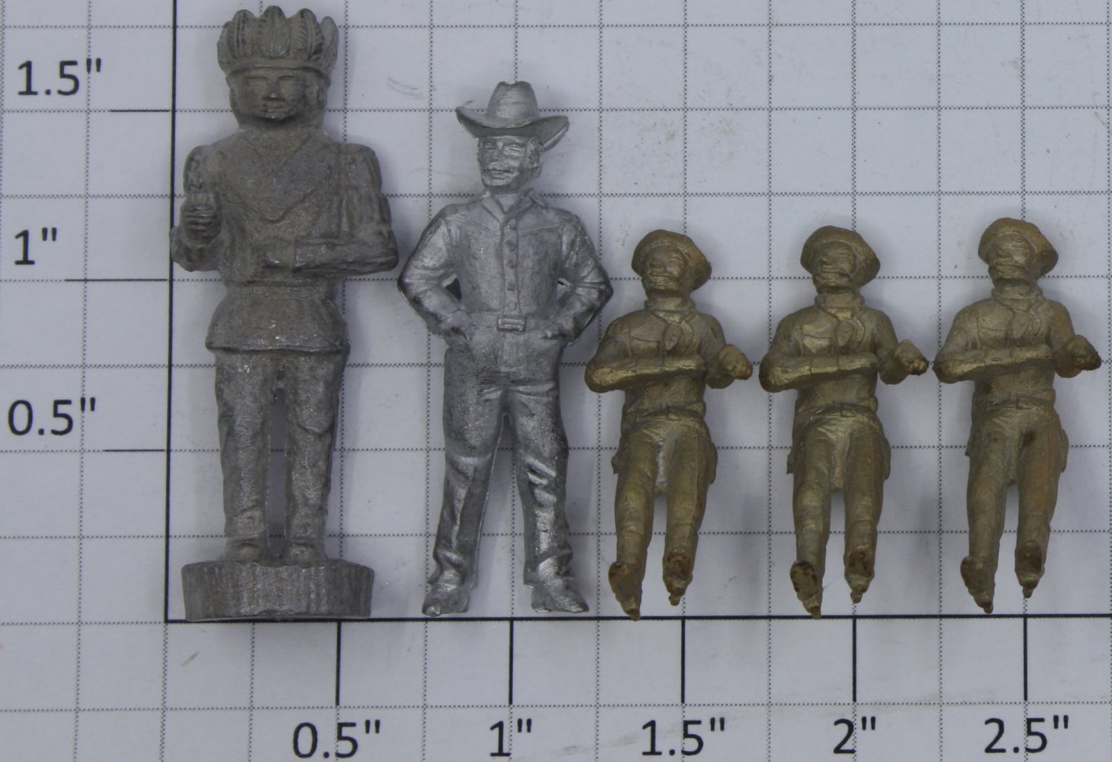 Acme 0909-10 O Gauge Cast Unpainted Western Figure Assortment (Bag of 5)