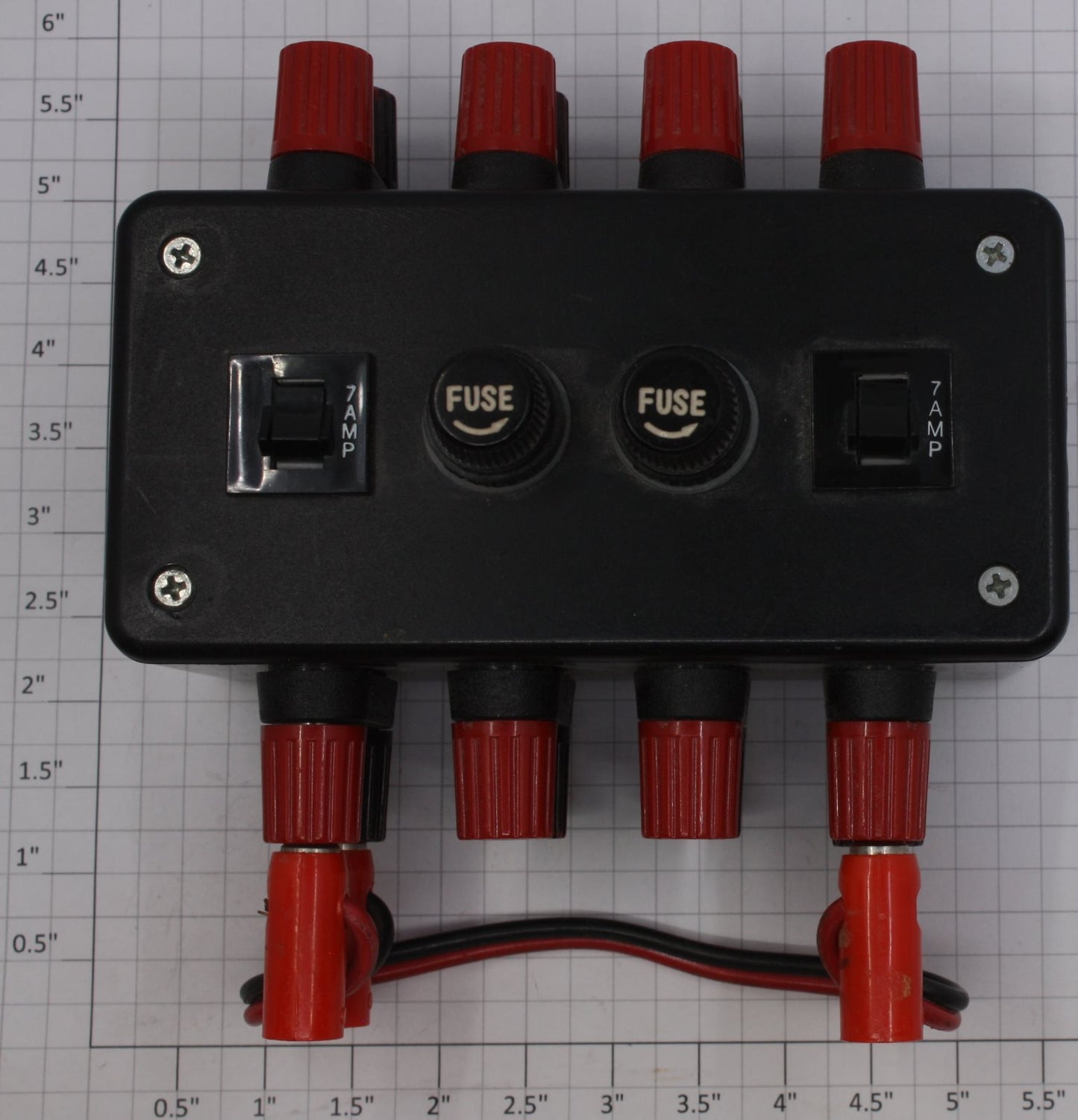 Acme 0916-02 O Gauge 4 Terminal 7A Fuse Box with Power Cable