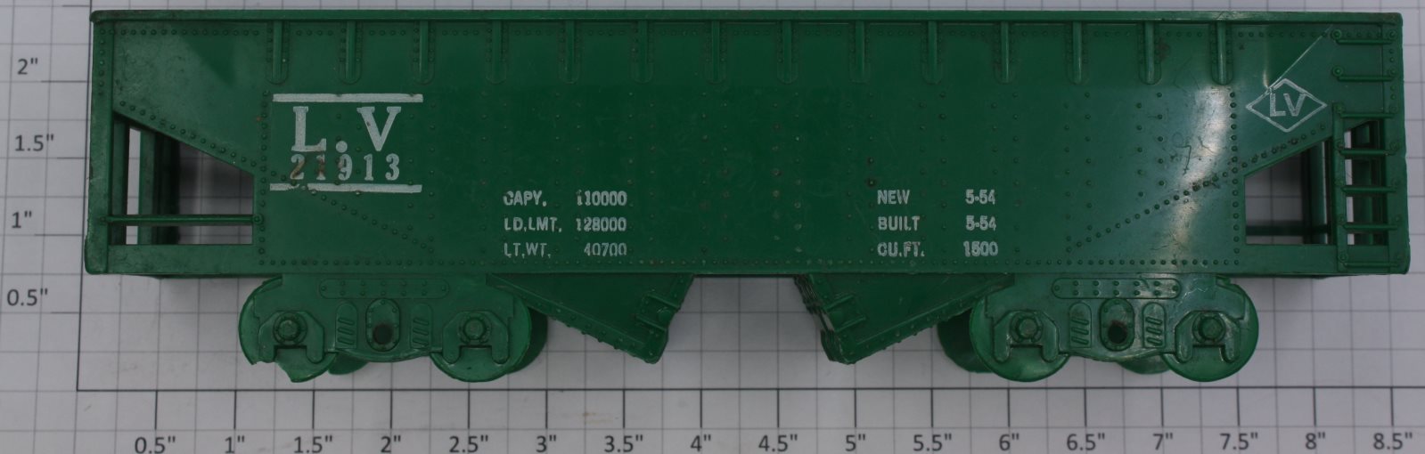 Marx 855 O Gauge Green 2-Bay Hopper Body