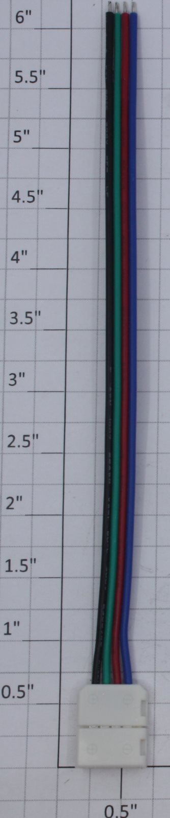 Micro-Mark 85560 4-Conductor Blue, Red, Green, Black Flat Cable with Connector