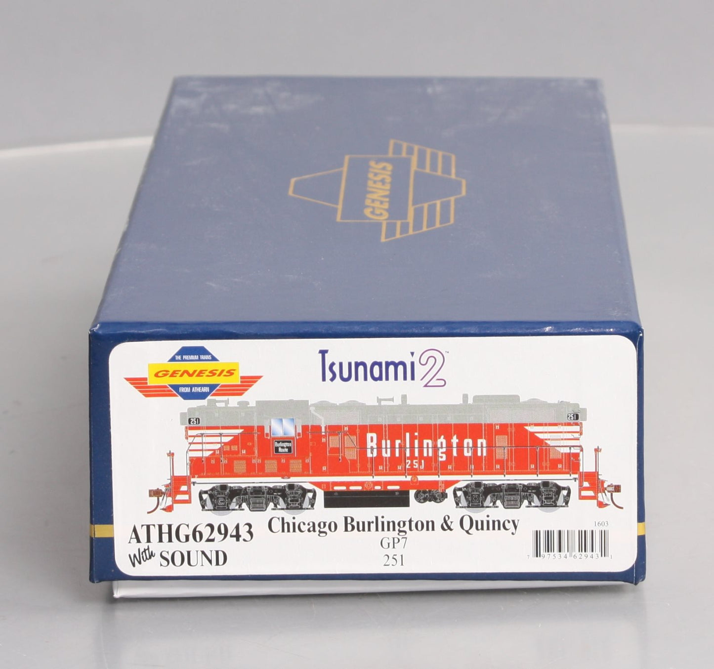 Athearn G62943 HO CB&Q GP7 Diesel Locomotive with DCC & Sound #251