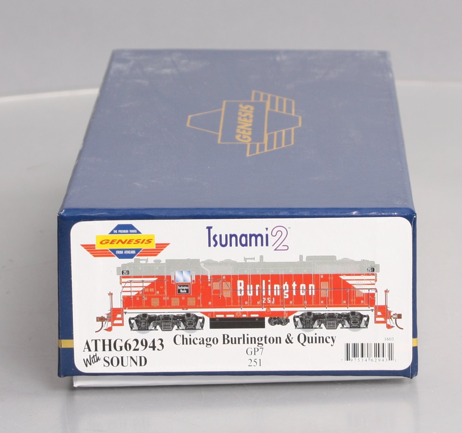 Athearn G62943 HO CB&Q GP7 Diesel Locomotive with DCC & Sound #251