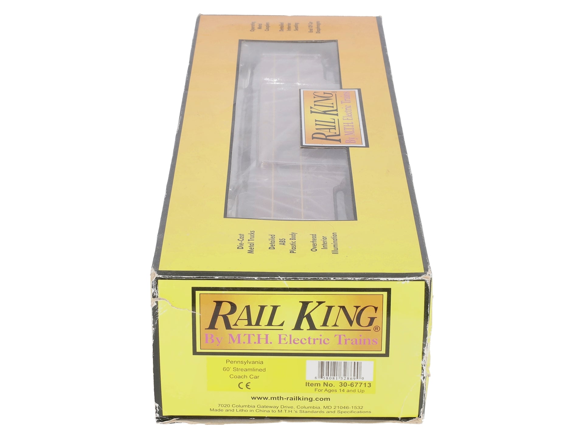 MTH 30-67713 O Pennsylvania 60' Streamlined ABS Coach Car #4161