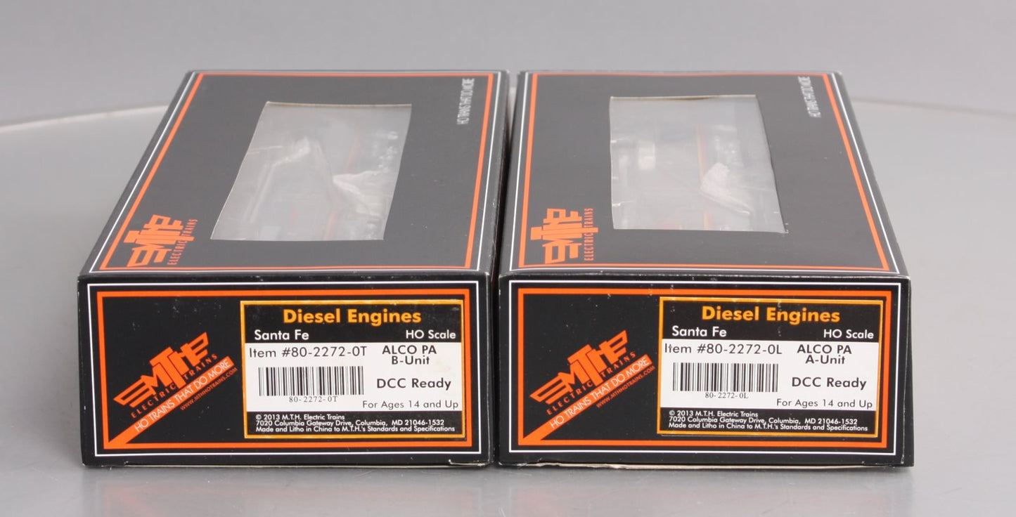 MTH 80-2272-0 HO Santa Fe Alco PA A/B Diesel Locomotive Set (Set of 2)