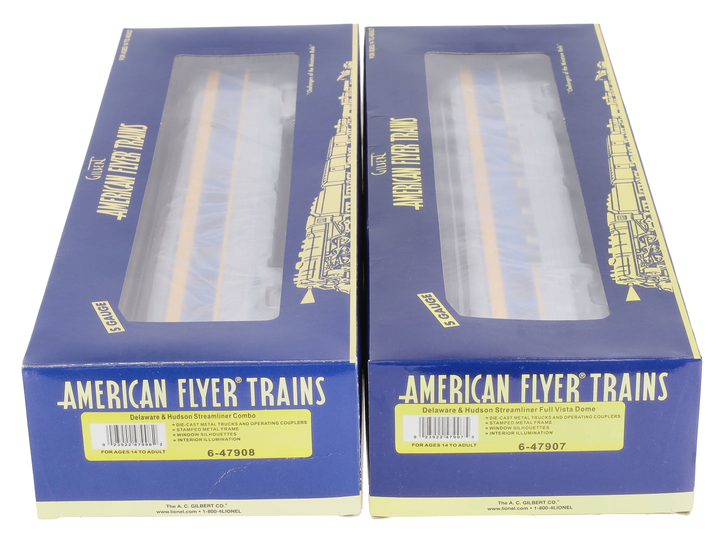 American Flyer 6-47906 S D&H Streamliner Combo & Full Vista Dome (Set of 2)