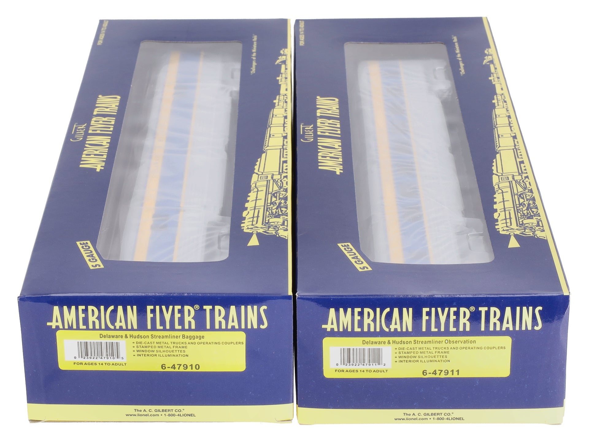 American Flyer 6-47909 S Delaware & Hudson Fluted-Side Baggage & Observation Set LN/Box