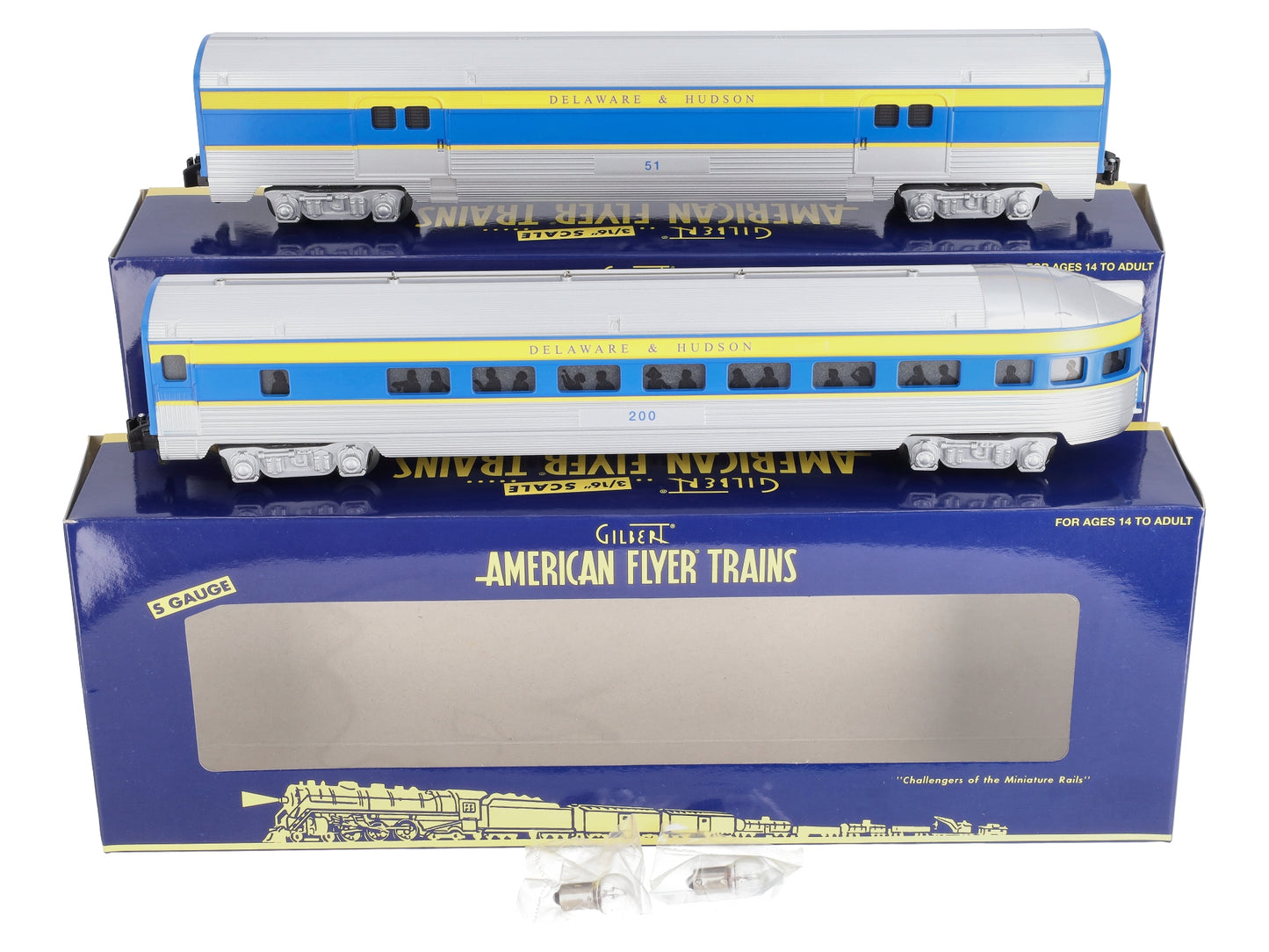 American Flyer 6-47909 S Delaware & Hudson Fluted-Side Baggage & Observation Set LN/Box