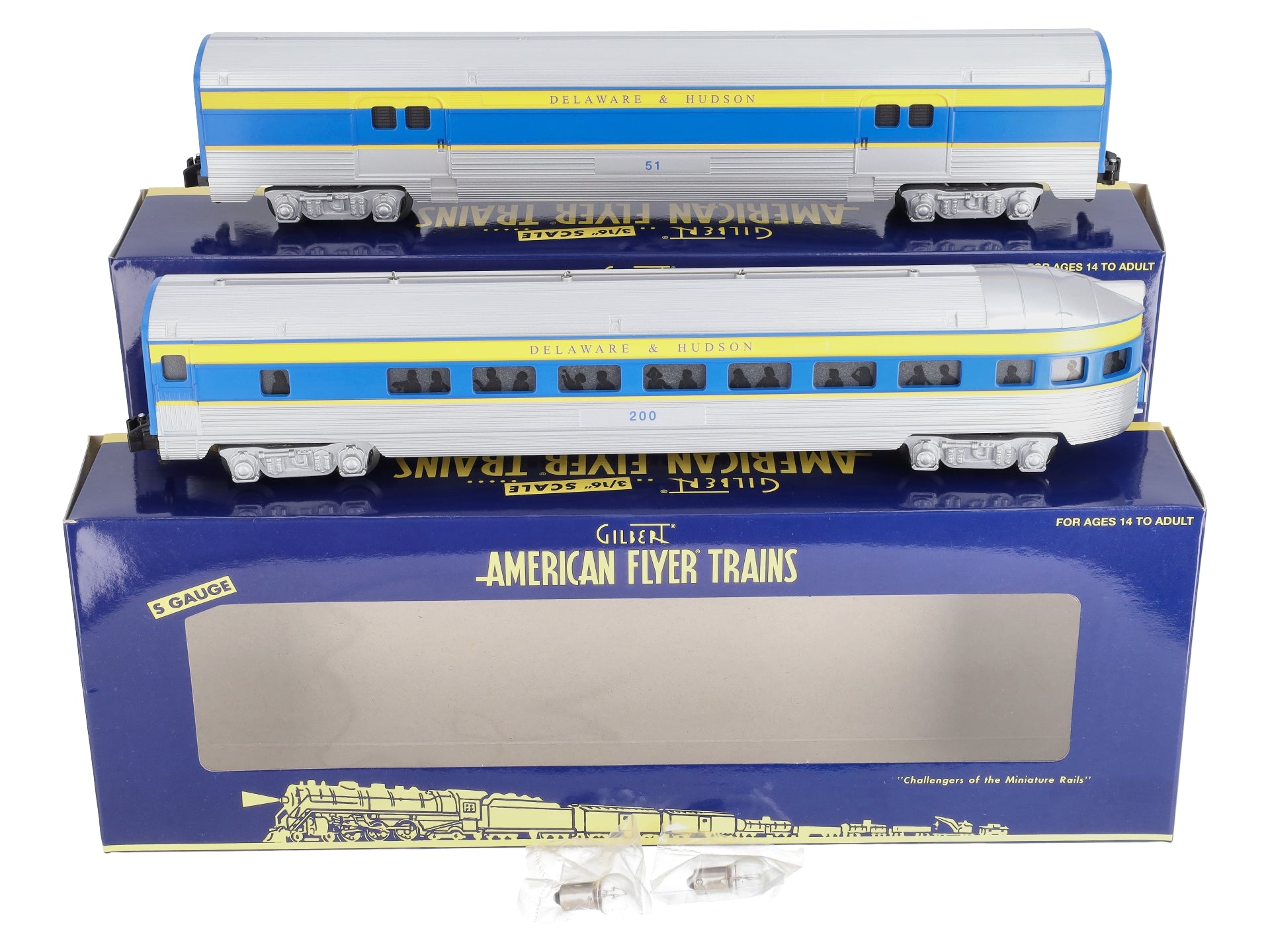 American Flyer 6-47909 S Delaware & Hudson Fluted-Side Baggage & Observation Set LN/Box