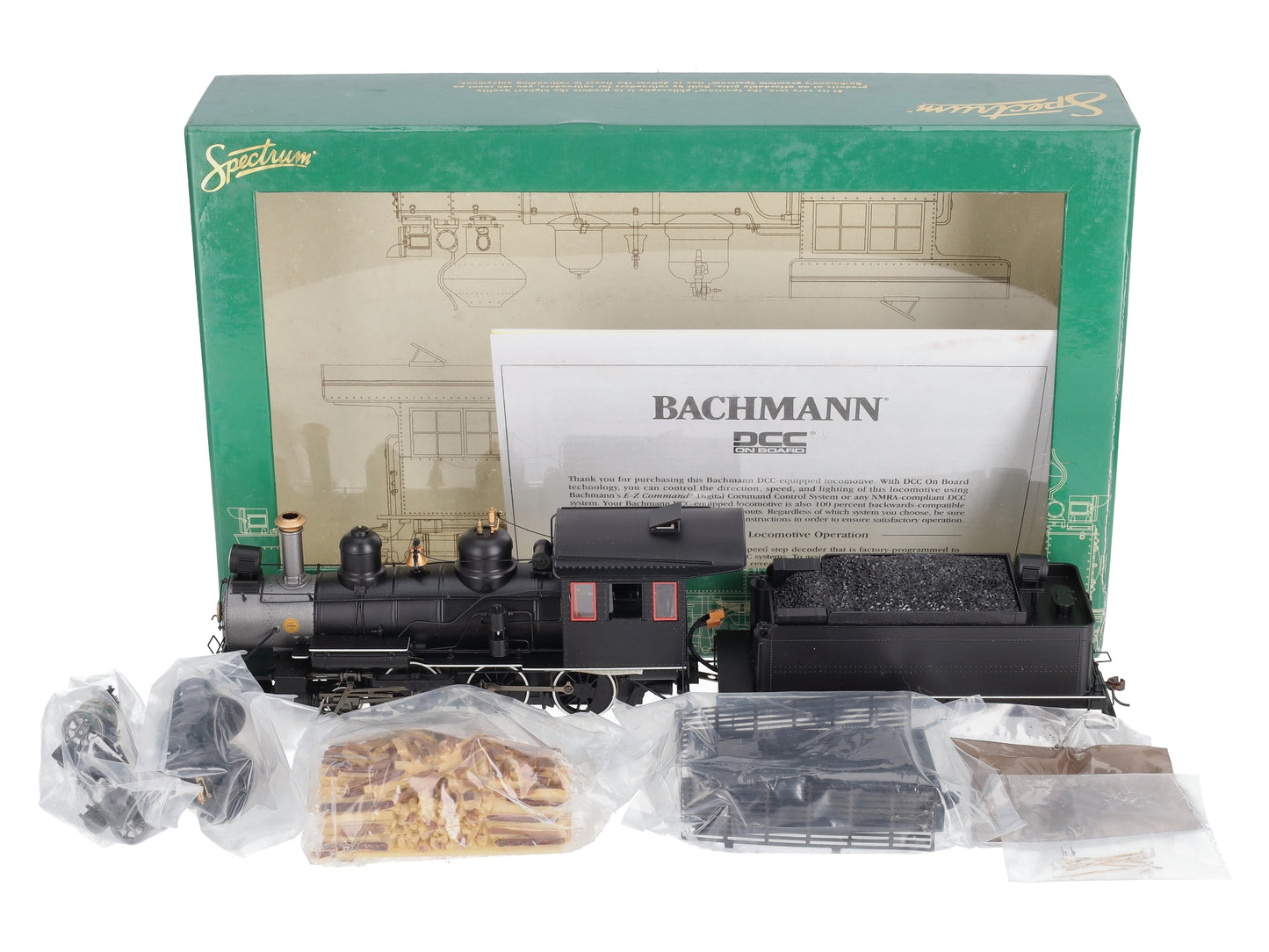 Bachmann 28698 On30 Painted & Unlettered Baldwin 4-6-0 Steam Loco & Tender w DCC