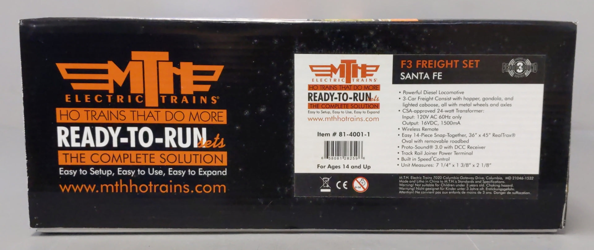 MTH 81-4001-1 HO F-3 Diesel R-T-R Sante Fe Archive Freight Train Set