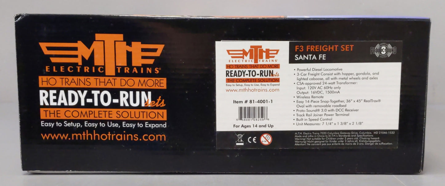 MTH 81-4001-1 HO F-3 Diesel R-T-R Sante Fe Archive Freight Train Set