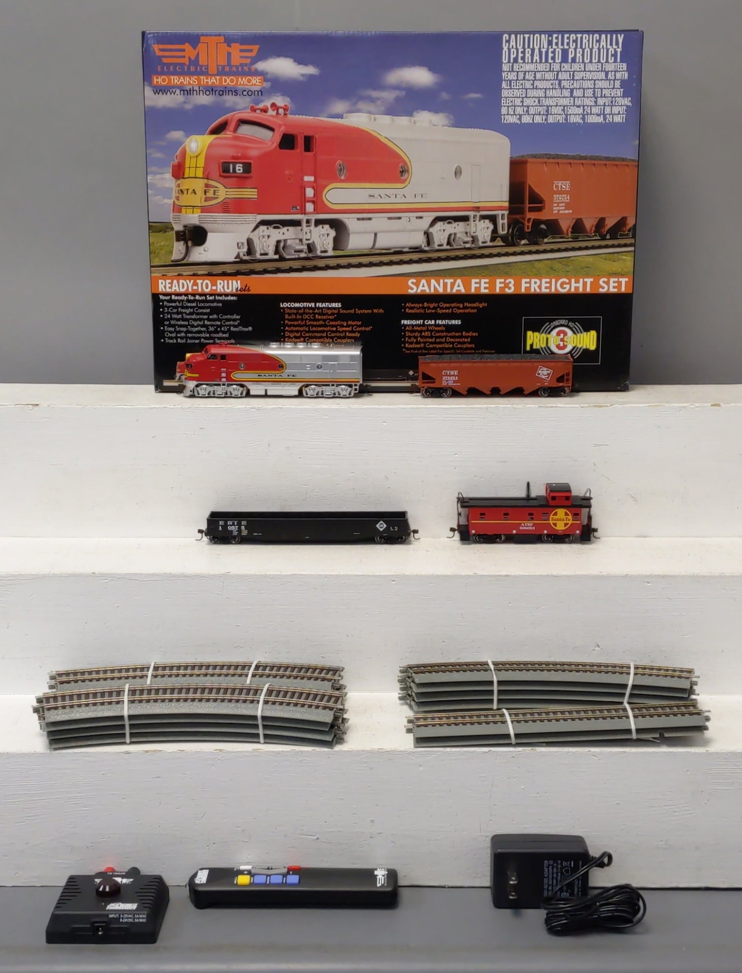 MTH 81-4001-1 HO F-3 Diesel R-T-R Sante Fe Archive Freight Train Set