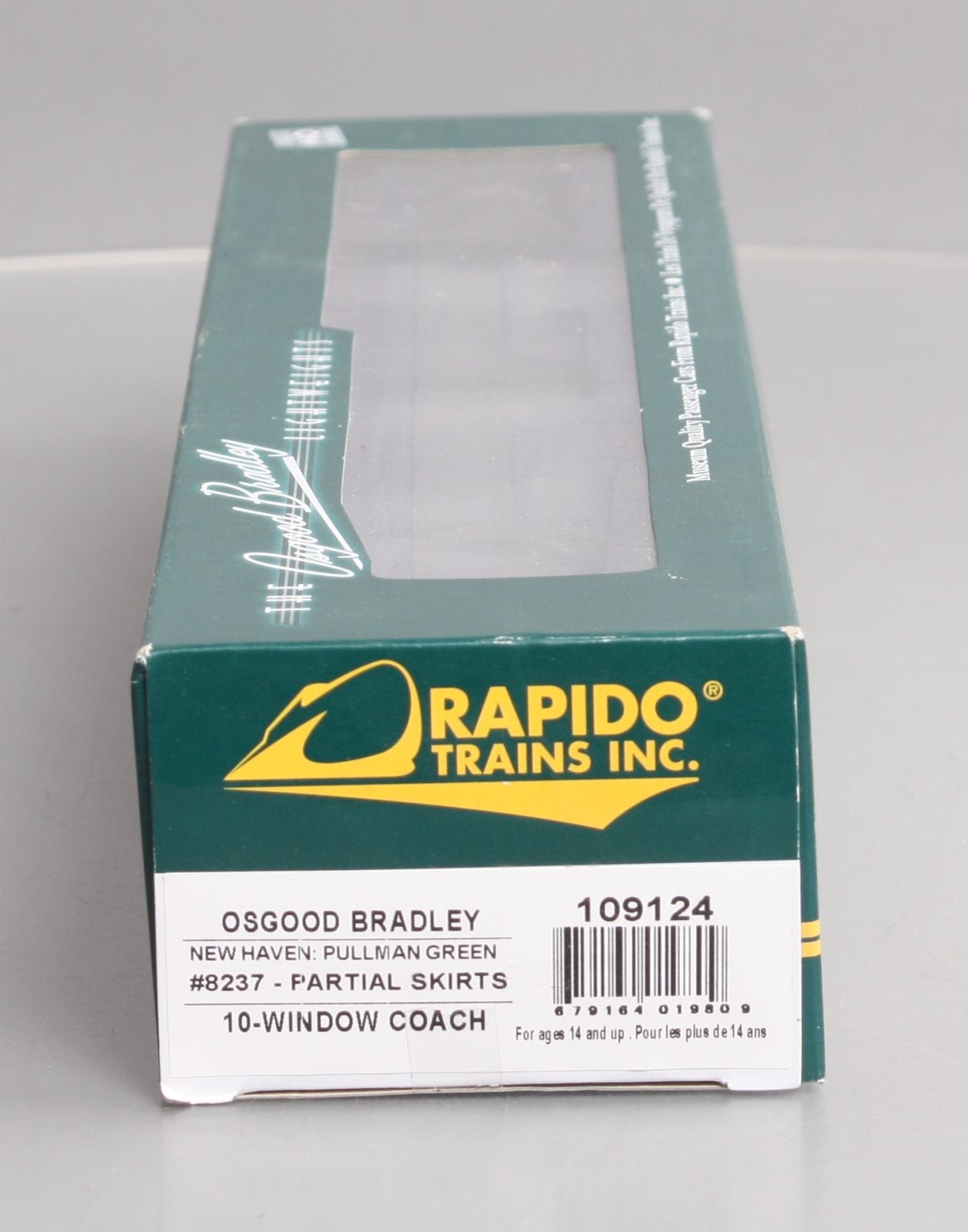 Rapido Trains 109124 HO New Haven 10-Window Coach #8237 (Pullman Green)