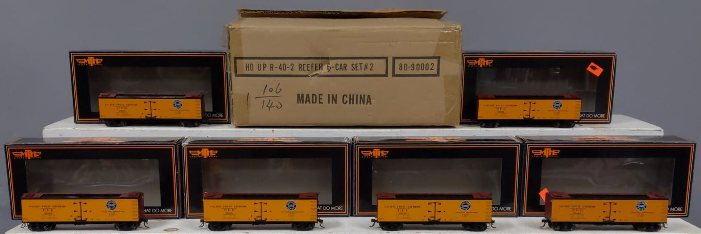 MTH 80-90002 HO Pacific Fruit Express R40-2 Reefer Car Set (Set of 6)