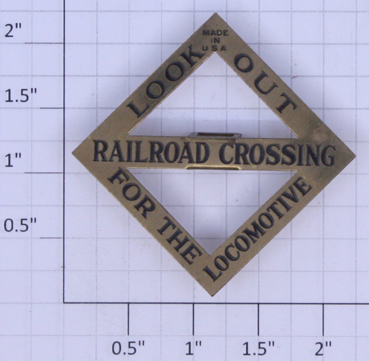 Lionel 68-3 Brass Look Out Crossing For The Locomotive Sign