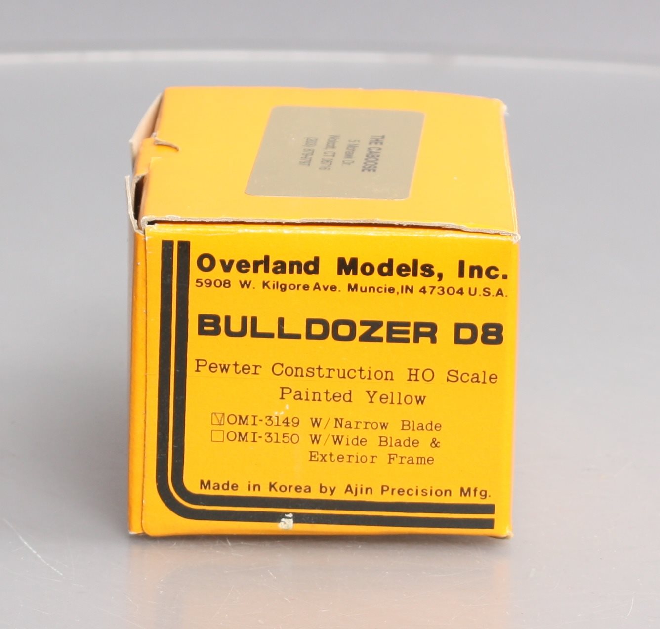 Overland OMI-3149 1:87 Yellow Pewter D8 w/Narrow Blade Bulldozer Die Cast LN/Box