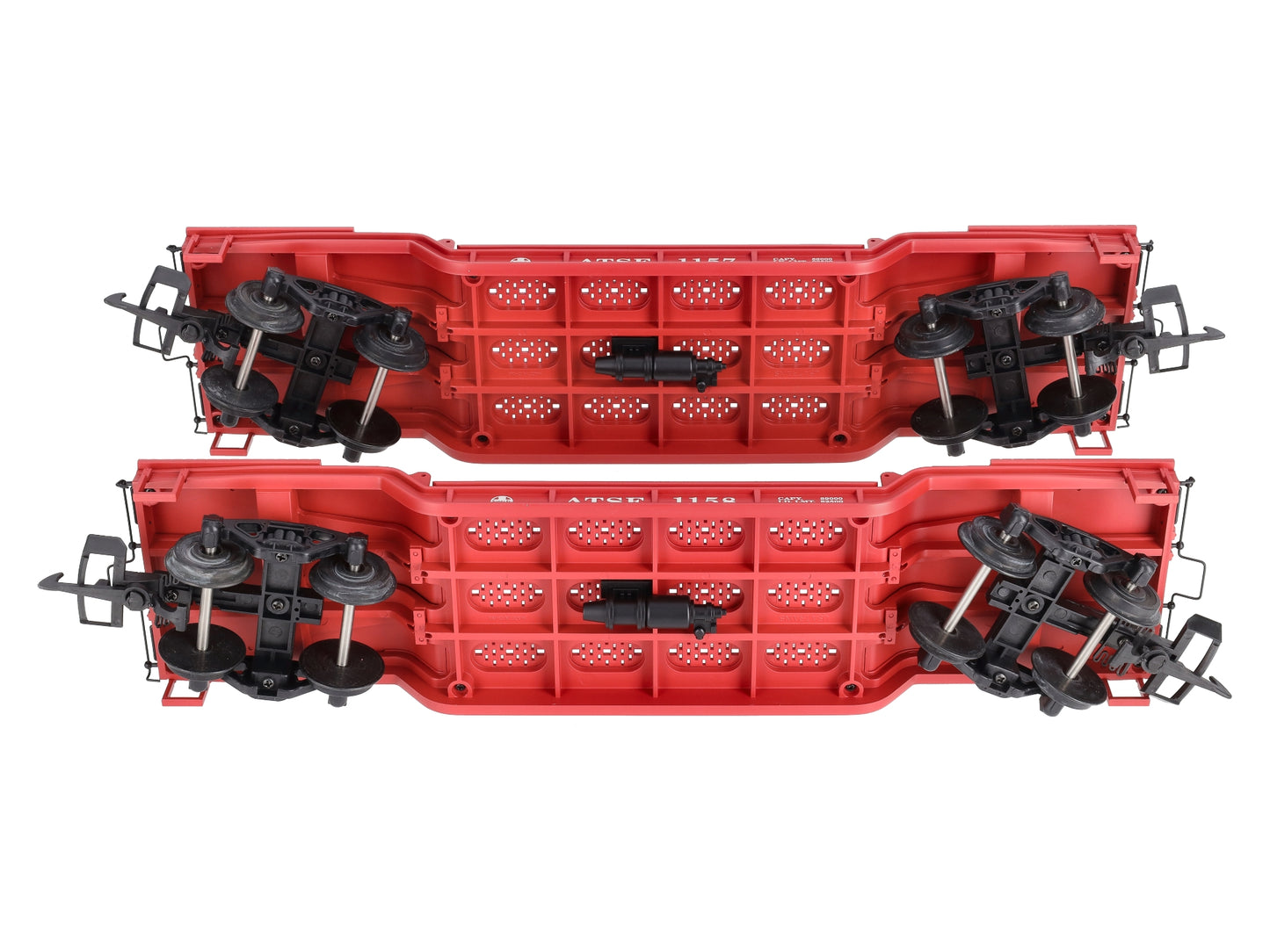 USA Trains R17334-1 G Gauge Santa Fe Depressed Center Flatcar 2 Car Pack